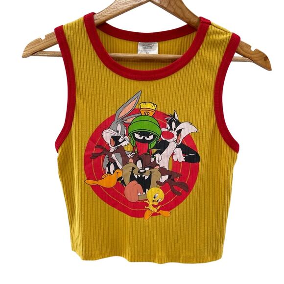 Vintage Looney Tunes Crop Top Wide Leg Crop Pant Loungewear 2Pc. Set Size Medium - Picture 2 of 12